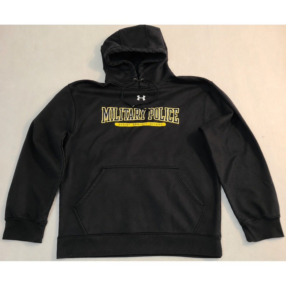 Under Armour Military Police Hoodie Mens Medium Black Loose Fit Pullover MP